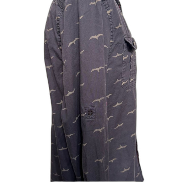 Vintage Original J.A.C.H.S. Classic Fit Charcoal Shirt Brown Birds -Men XL - Picture 3 of 6